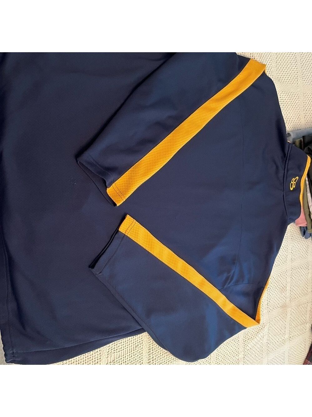 Boombah  Long Sleeve 1/4 Zip Pullover Mens Sz 2XL Pockets Blue/Yellow - Picture 4 of 5